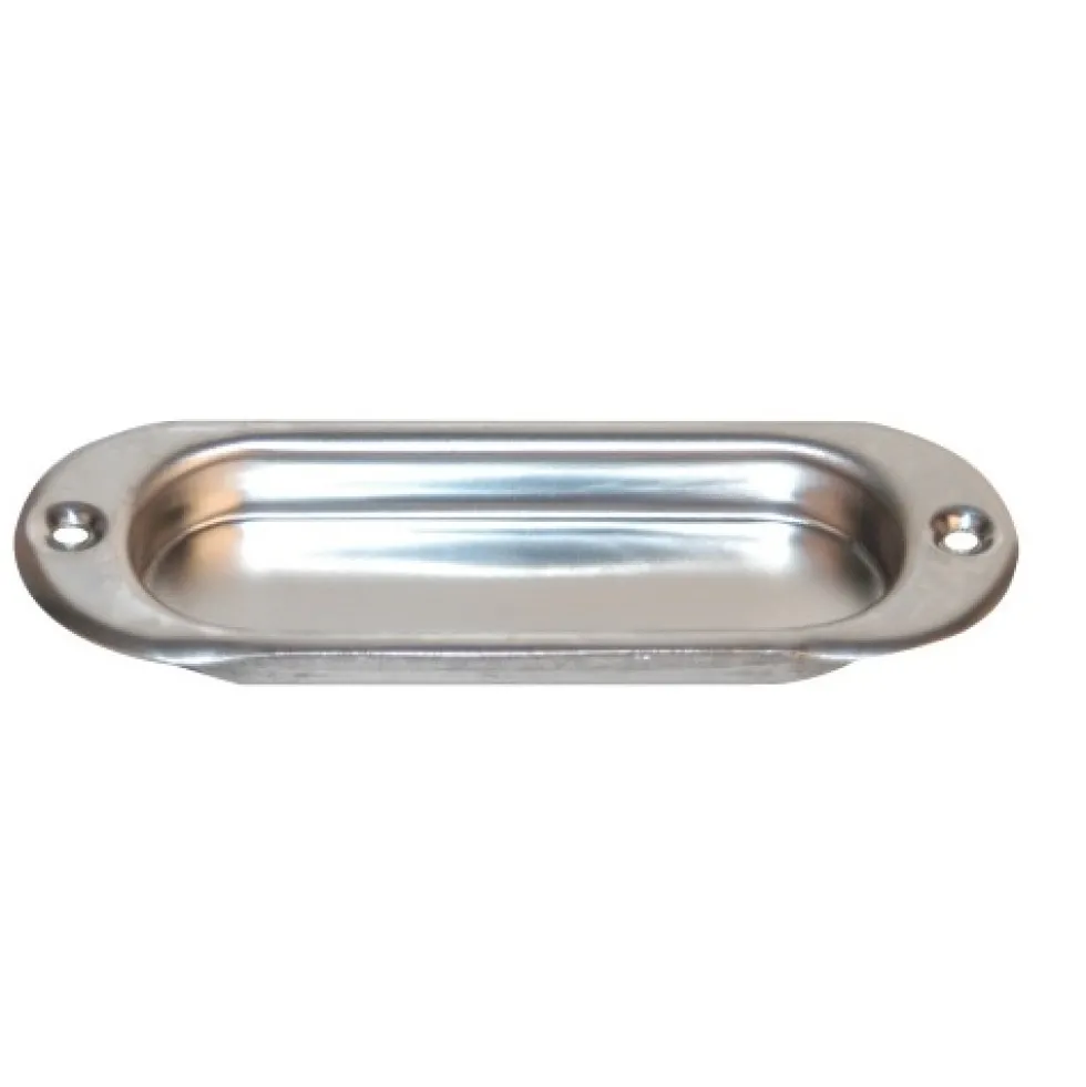 Poignée de meuble en cuvette ovale - inox CADAP