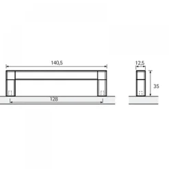 Poignée de meuble pour panneau ouvrant système Cadro - entraxe 128 mm HETTICH