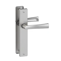 Poignée de porte sur grande plaque - aluminium chrome satiné - Flex VACHETTE