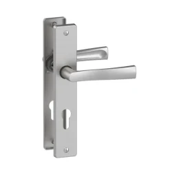 Poignée de porte sur grande plaque - aluminium chrome satiné - Flex VACHETTE