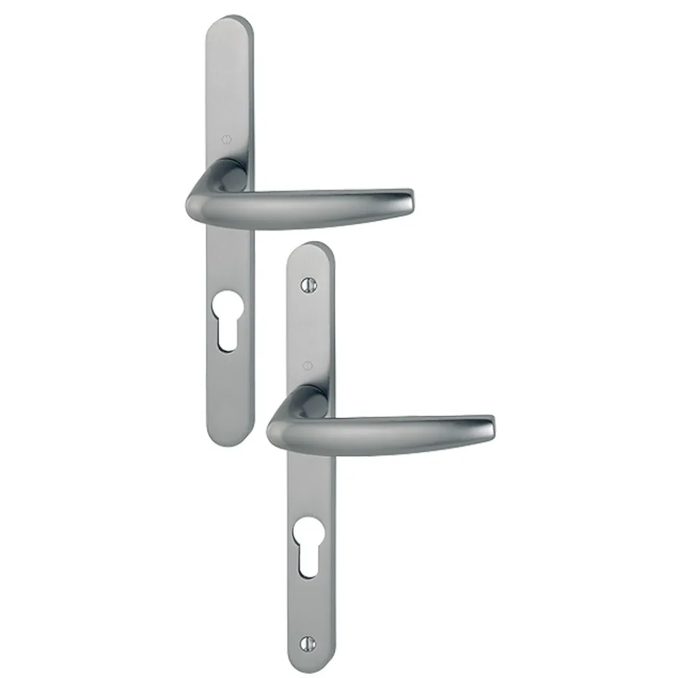 Poignée de porte sur plaque étroite - aluminium anodisé - Atlanta - gris HOPPE