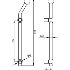 Poignée de tirage déportée ES21 pour porte battante - inox satiné KARCHER DESIGN