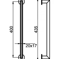 Poignée de tirage droite en inox Porto ES43 pour porte battante KARCHER DESIGN