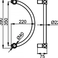 Poignée de tirage forme C ES23 pour porte battante - inox satiné KARCHER DESIGN