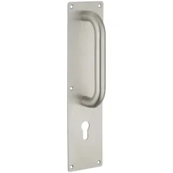 Poignée de tirage sur plaque - en inox - porte battante FTH THIRARD