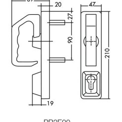 Poignée rotative renforcée - à cylindre - antipanique FLUID - PR2EFL JPM