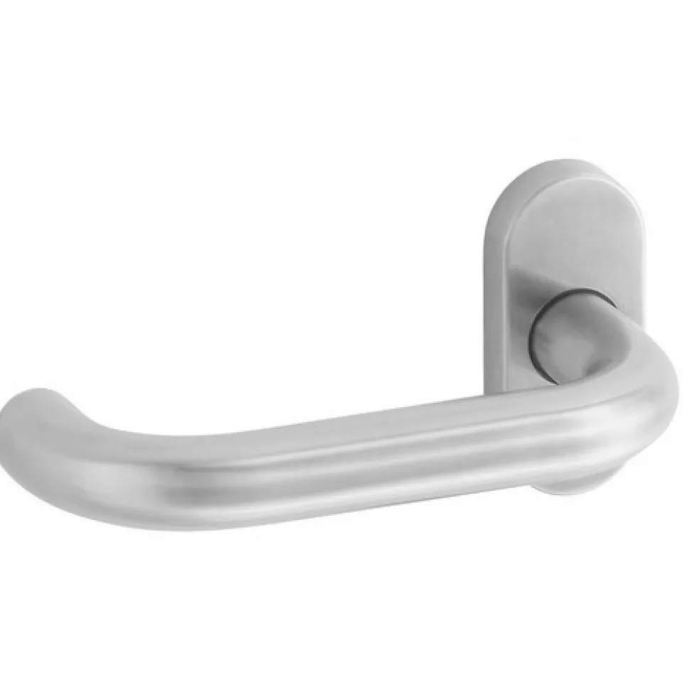 Poignées de porte inox sur rosaces étroites - Linox VACHETTE