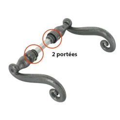 Poignées de porte rustiques - fer patiné cémenté - Aquitaine BOUVET