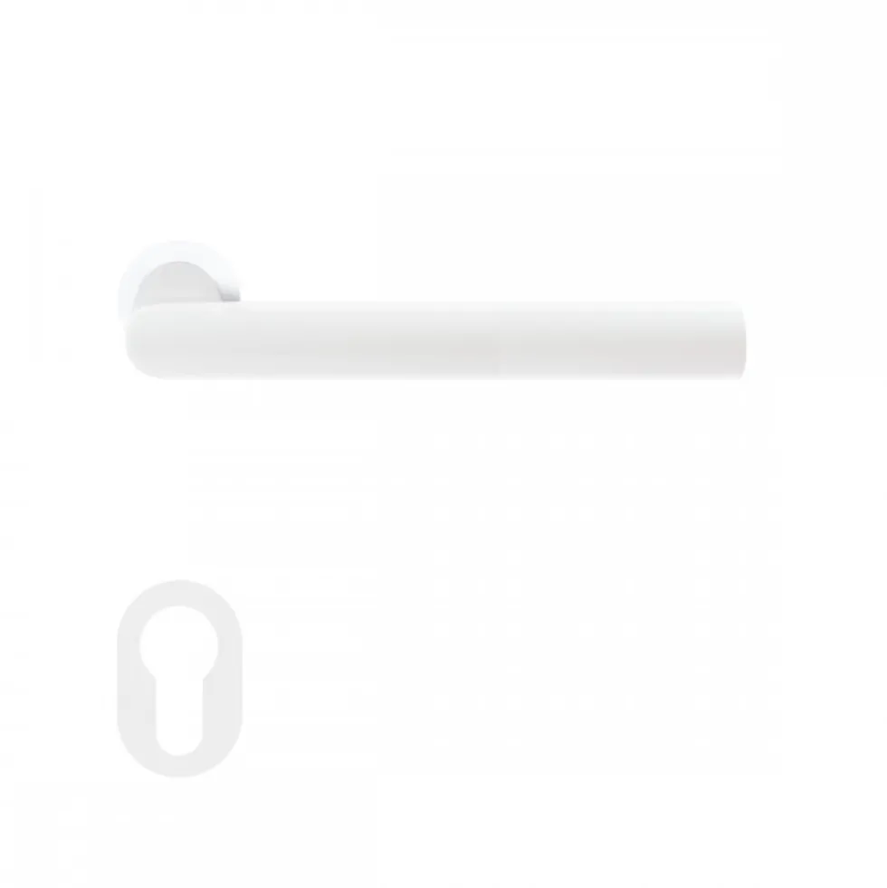Poignées de porte sur mini-rosace ronde série ER 28M Rhodos - blanc KARCHER DESIGN