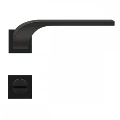 Poignées de porte sur mini-rosaces carrées ER 87QM Las Vegas - noir mat KARCHER DESIGN