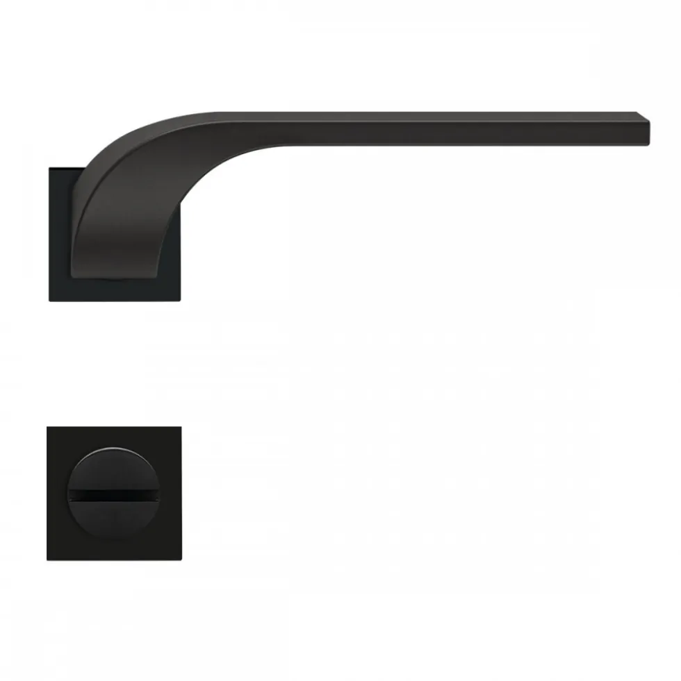 Poignées de porte sur mini-rosaces carrées ER 87QM Las Vegas - noir mat KARCHER DESIGN