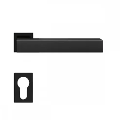 Poignées de porte sur mini-rosaces carrées ER 46QM Seattle - noir mat KARCHER DESIGN