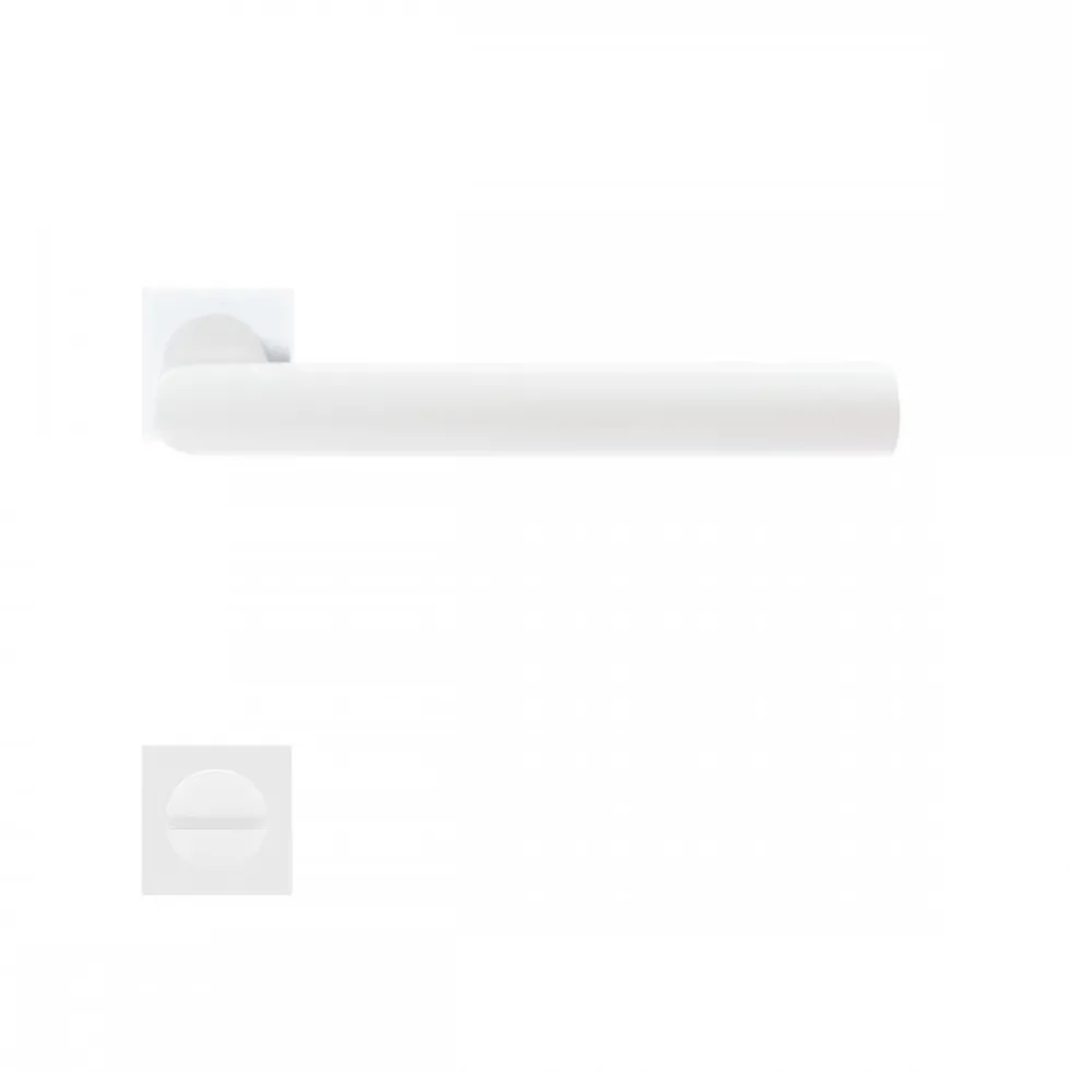 Poignées de porte sur mini-rosace carrée série ER 28QM Rhodos - blanc KARCHER DESIGN