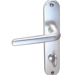 Poignées de porte sur petites plaques - entraxe 165 mm - aluminium BRICOZOR