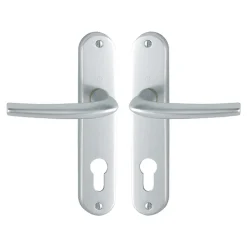 Poignées de porte sur petites plaques - 165 mm - Argent - San Diego HOPPE