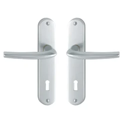 Poignées de porte sur petites plaques - 165 mm - Argent - San Diego HOPPE