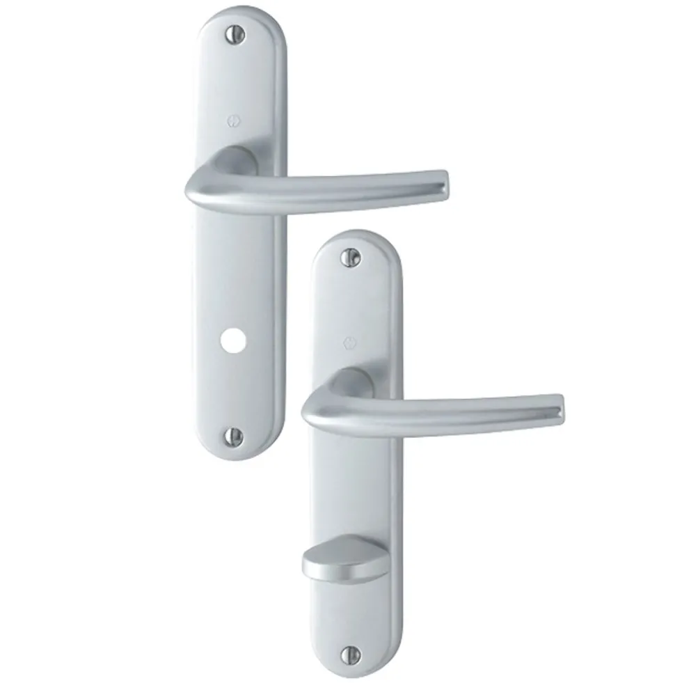 Poignées de porte sur petites plaques - 165 mm - Argent - San Diego HOPPE