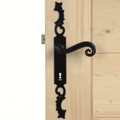 Poignées de porte sur plaque - fer noir - Aquitaine BOUVET