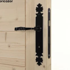 Poignées de porte sur plaque - fer noir - Bourgogne BOUVET