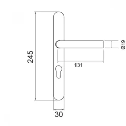 Poignées de porte sur plaque Rhodos pour porte chassis - noir KARCHER DESIGN