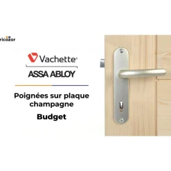 Poignées de porte sur plaques - aluminium champagne - Budget VACHETTE