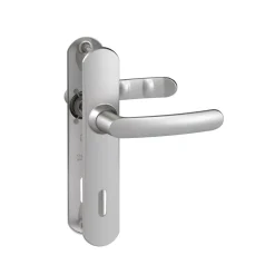 Poignées de porte sur plaques - aluminium chromé velours - Slim VACHETTE