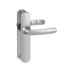 Poignées de porte sur plaques - aluminium chromé velours - Slim VACHETTE