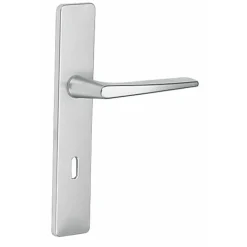 Poignées de porte sur plaques - aluminium argent - Riviera VACHETTE