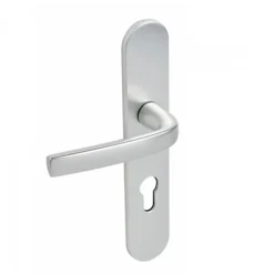 Poignées de porte sur plaques - entraxe 195 mm - alu argent - Logio VACHETTE