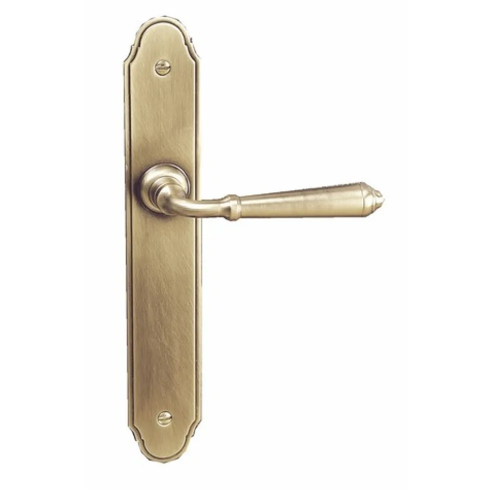 Poignées de porte sur plaques - rustiques - laiton patiné - Namur BOUVET