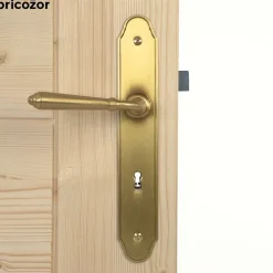 Poignées de porte sur plaques - rustiques - laiton patiné - Namur BOUVET
