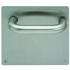 Poignées de porte sur plaques renforcées 170 x 170 mm - inox A2 NORMBAU