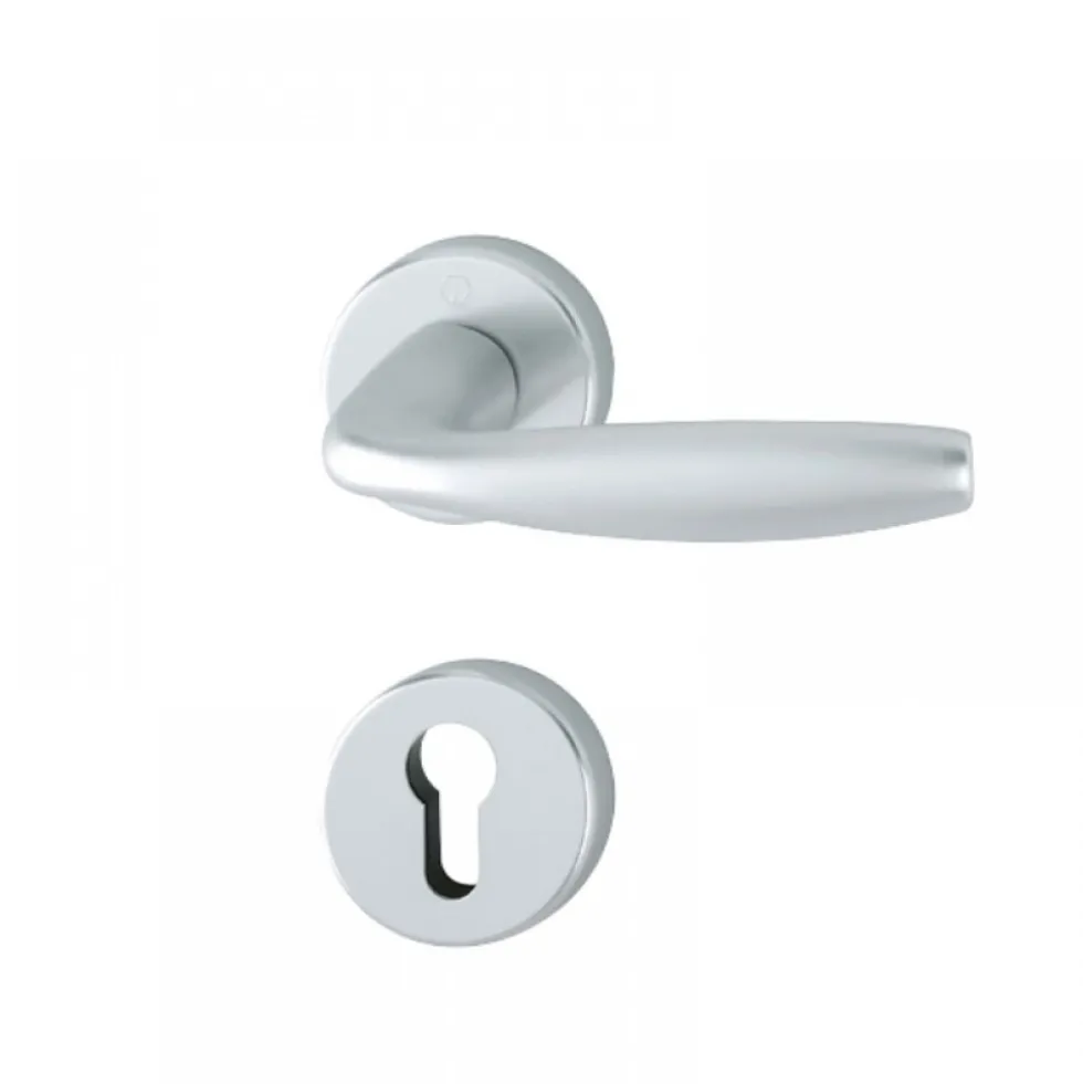 Poignées de porte sur rosaces - aspect argent - New York HOPPE