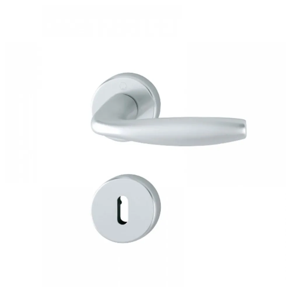 Poignées de porte sur rosaces - aspect argent - New York HOPPE