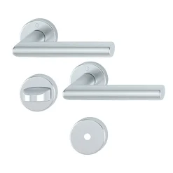Poignées de porte sur rosaces - argent - Amsterdam HOPPE
