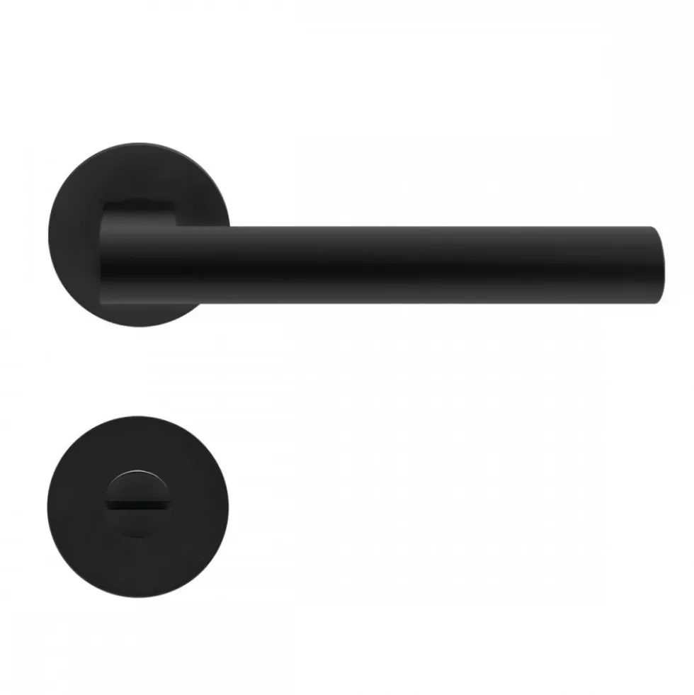 Poignées de porte sur rosaces affleurantes EPL 45 Madeira - noir mat KARCHER DESIGN