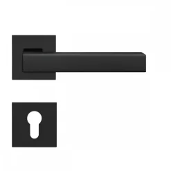 Poignées de porte sur rosaces carrées EPL 46Q Seattle - noir mat KARCHER DESIGN