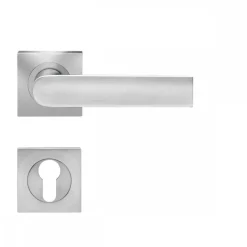 Poignées de porte sur rosaces carrées série ER 51Q London -inox satiné KARCHER DESIGN