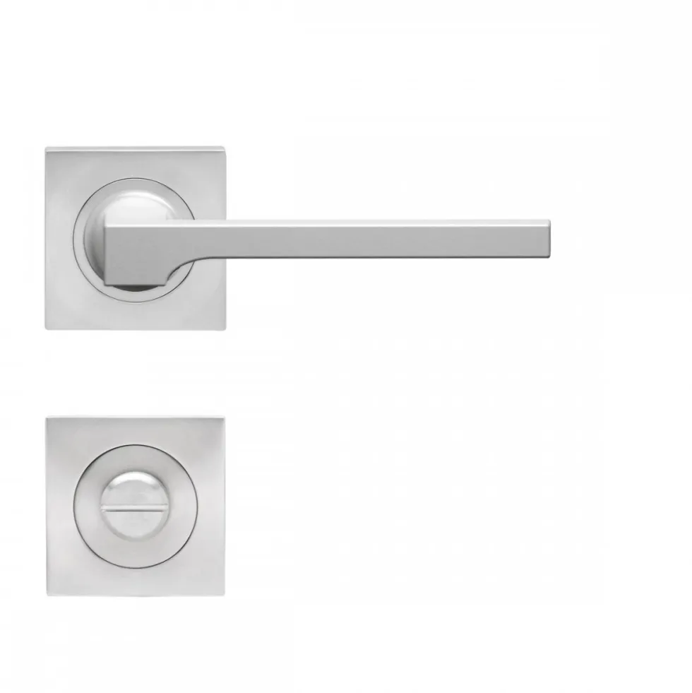 Poignées de porte sur rosaces carrées série ER 57Q Soho - inox satiné KARCHER DESIGN