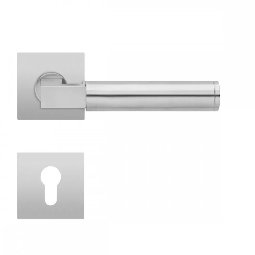 Poignées de porte sur rosaces carrées affleurantes EP L31Q Tasmania KARCHER DESIGN