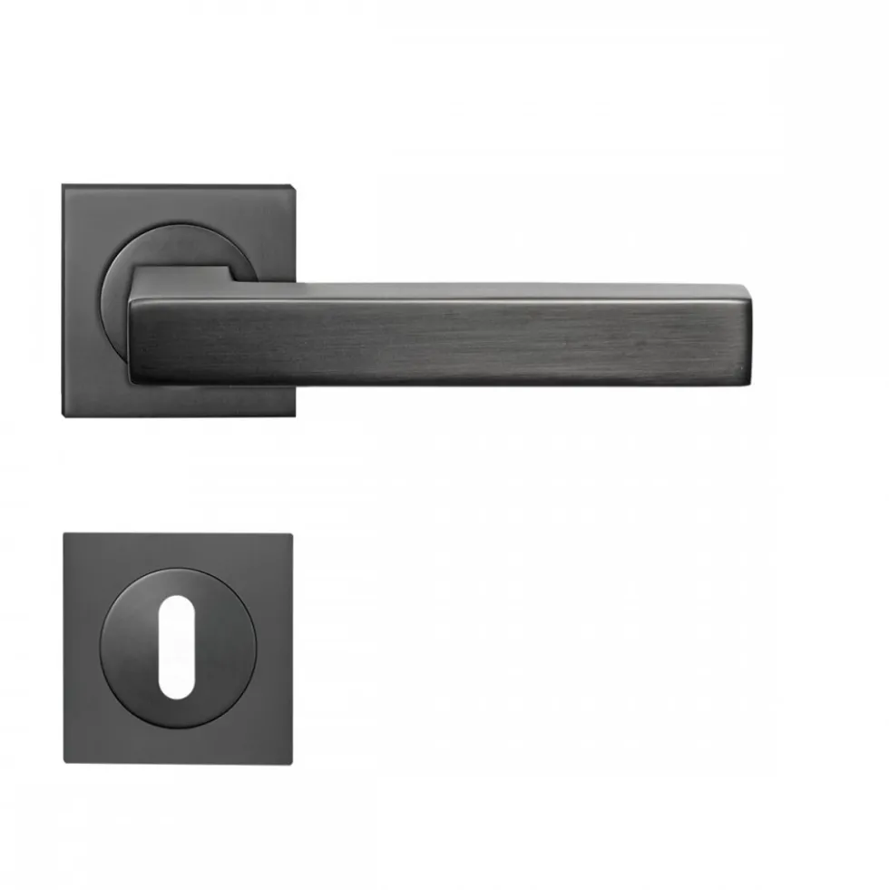 Poignées de porte sur rosaces carrées série ER 46 Q Seattle - gris KARCHER DESIGN