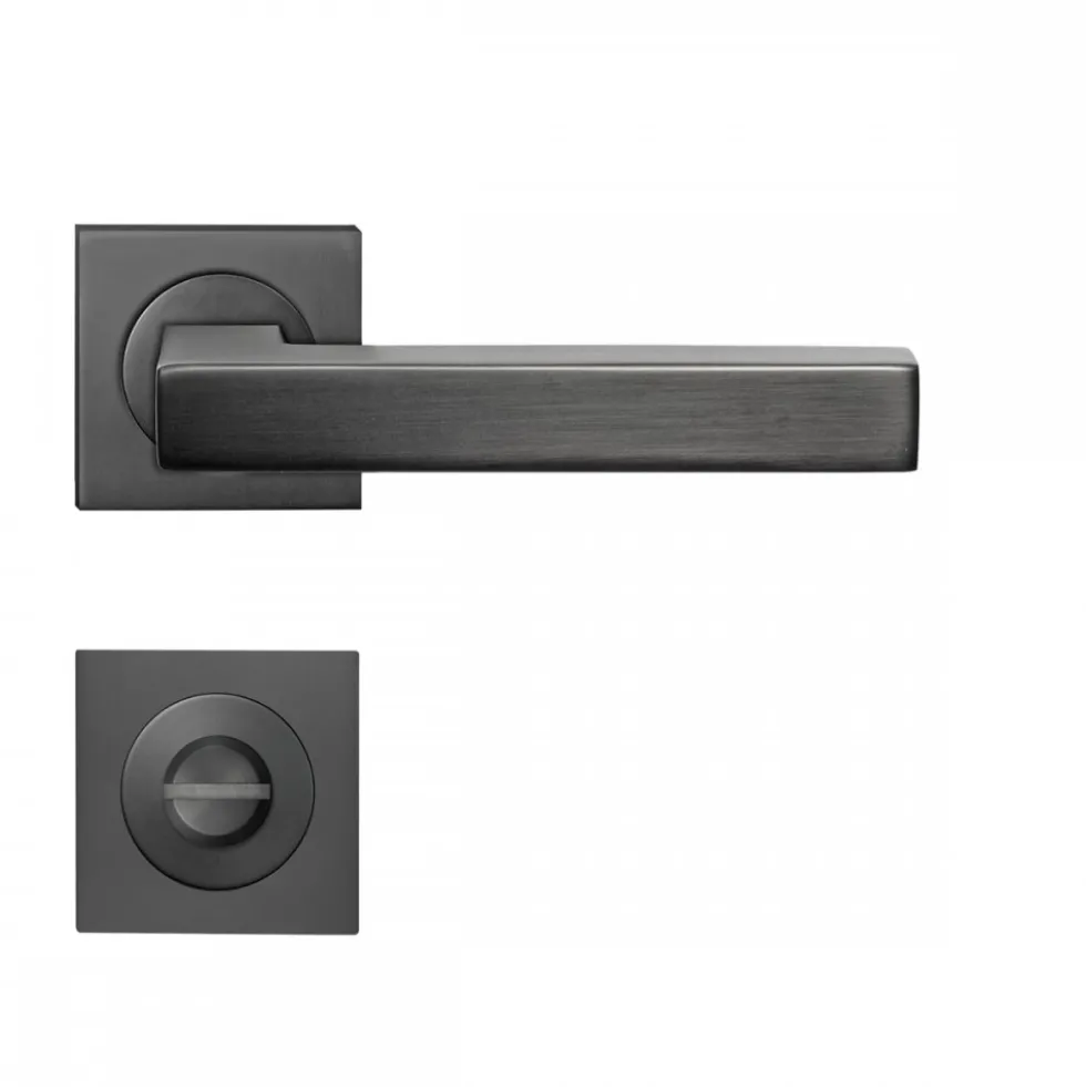 Poignées de porte sur rosaces carrées série ER 46 Q Seattle - gris KARCHER DESIGN