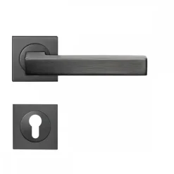 Poignées de porte sur rosaces carrées série ER 46 Q Seattle - gris KARCHER DESIGN