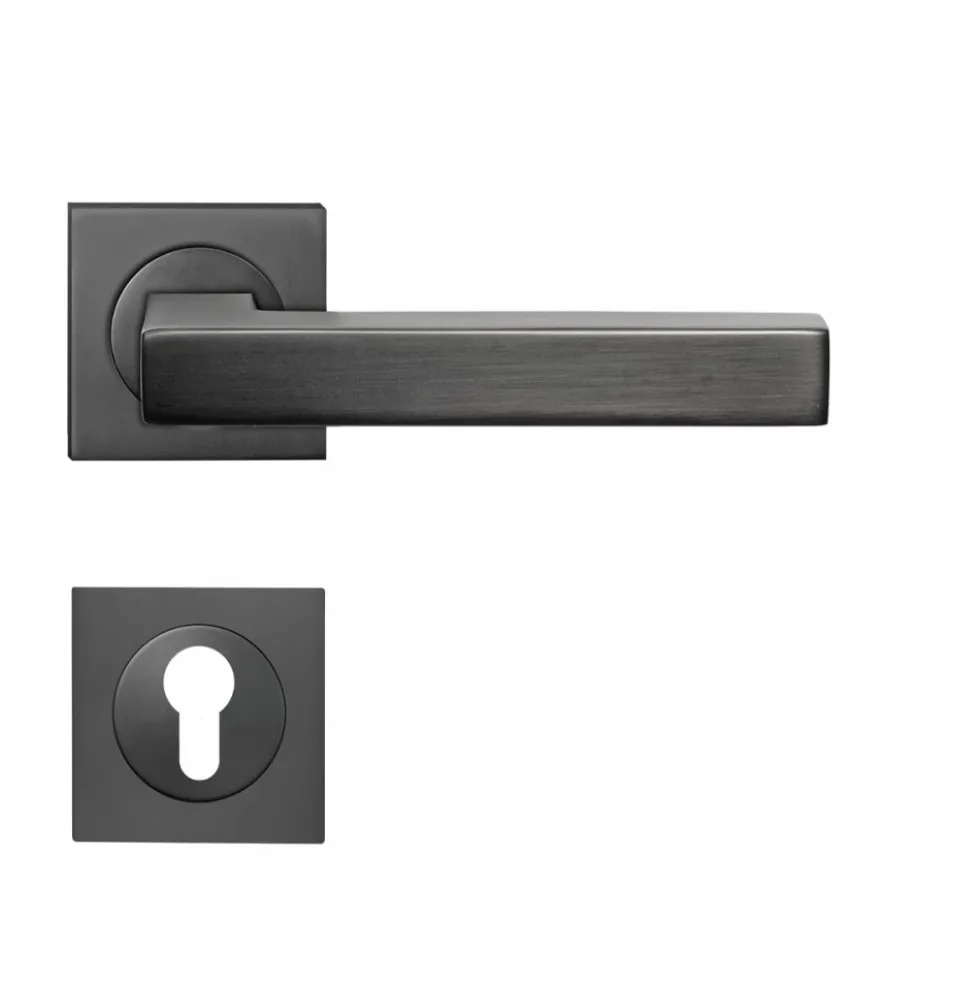 Poignées de porte sur rosaces carrées série ER 46 Q Seattle - gris KARCHER DESIGN