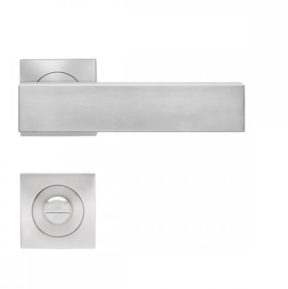 Poignées de porte sur rosaces carrées série ER 52Q Milano -inox satiné KARCHER DESIGN