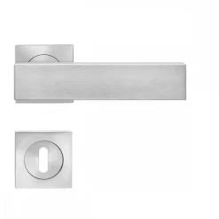 Poignées de porte sur rosaces carrées série ER 52Q Milano -inox satiné KARCHER DESIGN