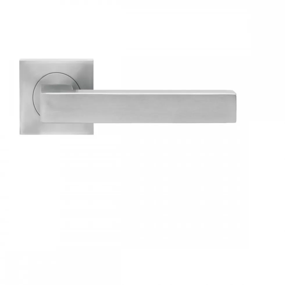 Poignées de porte sur rosaces carrées série ER 46 Q Seattle - satiné KARCHER DESIGN