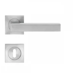 Poignées de porte sur rosaces carrées série ER 46 Q Seattle - satiné KARCHER DESIGN