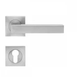 Poignées de porte sur rosaces carrées série ER 46 Q Seattle - satiné KARCHER DESIGN