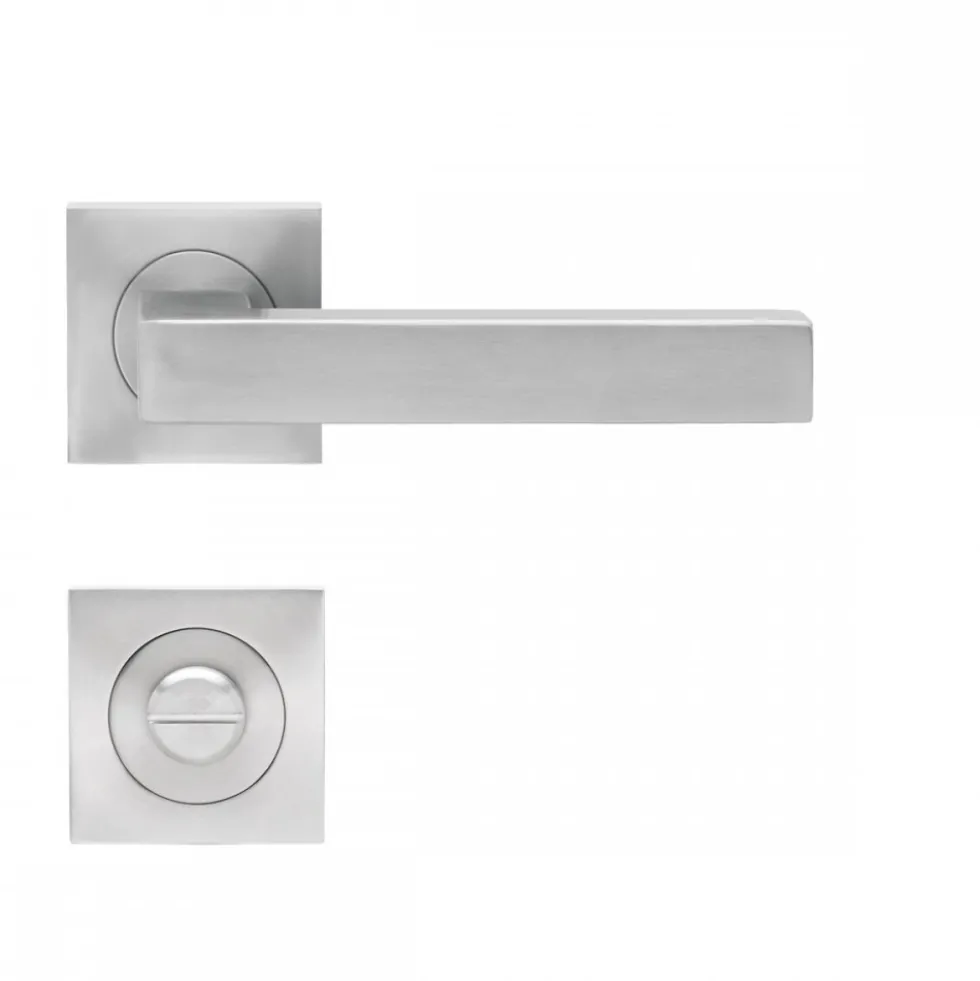 Poignées de porte sur rosaces carrées série ER 46 Q Seattle - satiné KARCHER DESIGN